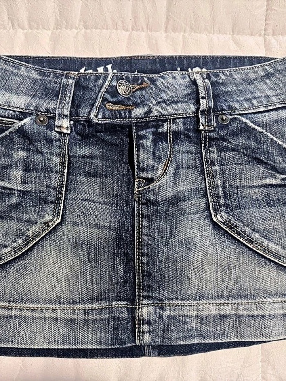 YMI Denim Mini Skirt in Blue Like New